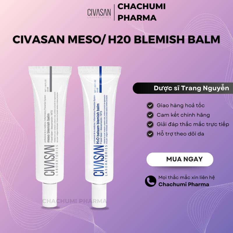 Kem Dưỡng nâng tone Civasan H2O và Meso Blemish Balm Chăm Sóc Da
