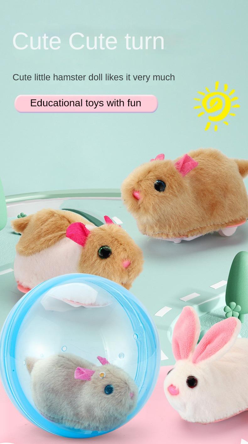 Product Introduction of New Popular Electric Rabbit Hamster Rolling Ball Playing Cat Electronic Plush Dog Cat Machine Pet Toys 0