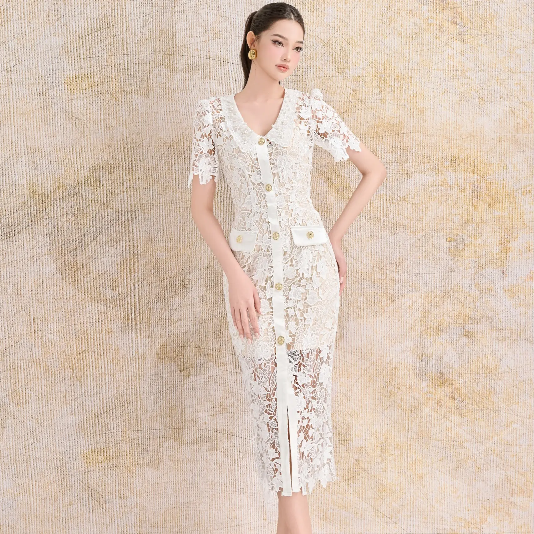 Mie Tran'Studio Đầm ren cao cấp dáng ôm MV00040