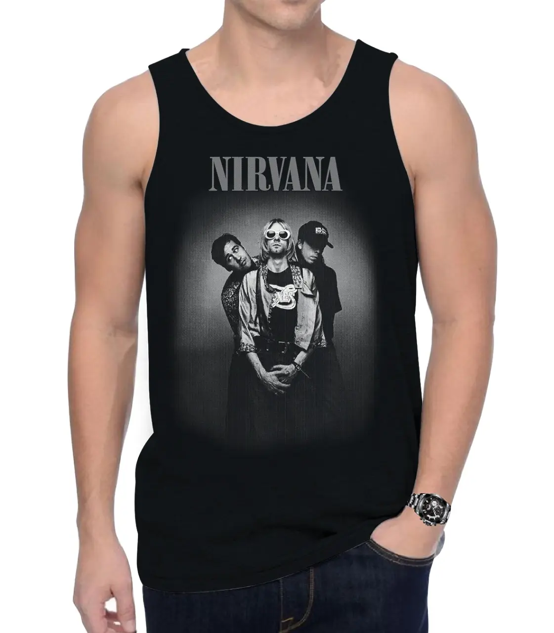 Singlet Pria Keren MOTIF NIRVANA Bahan Kualitas Premium All Size Keren Kekinian