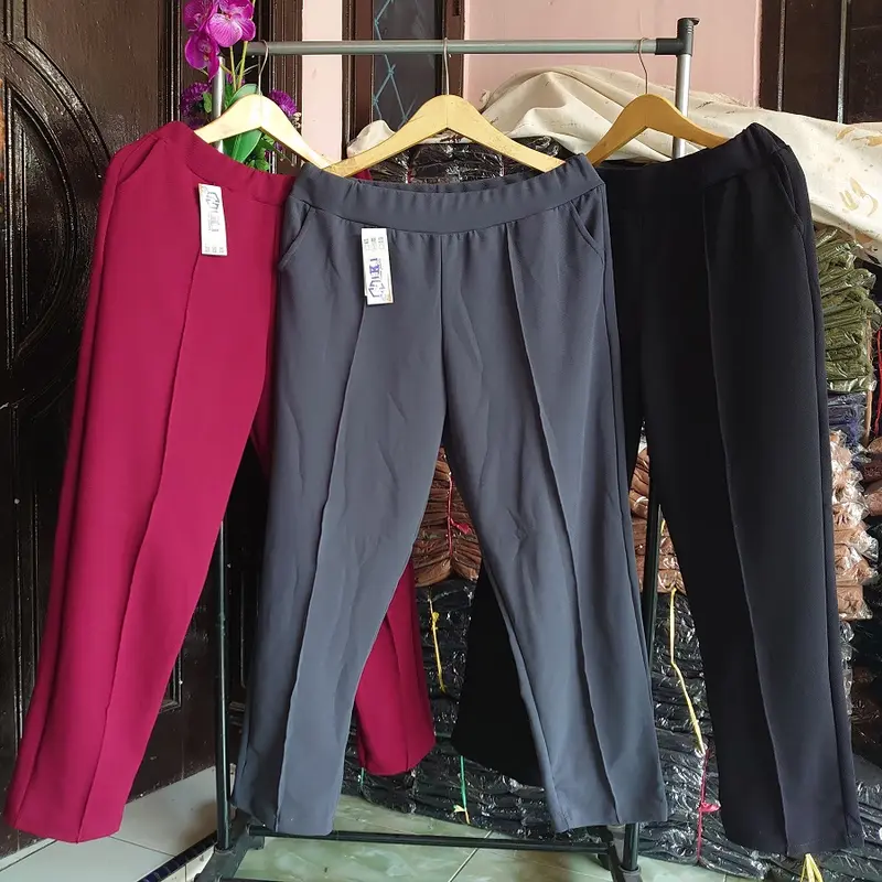 Nikipants~ DOTY PANTS Kasual/kerja All Size REMAJA - JUMBO fit BB 40-80kg ADA M to XL & XXL to 3XL | Crepe Premium TEBAL & MELAR celana kerja panjang garis bawahan Wanita 2