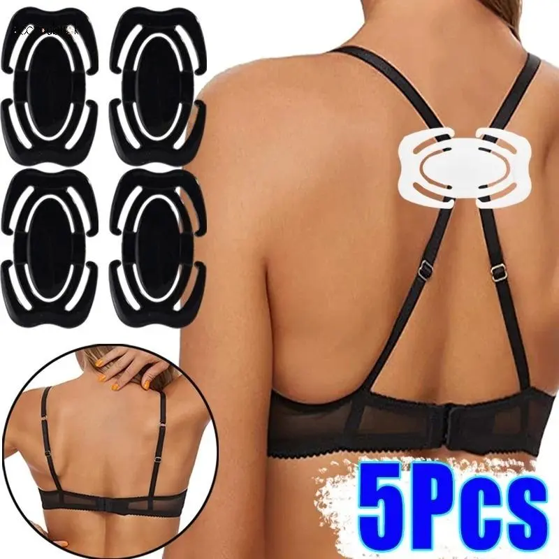 1/5Pcs Bra Anti-slip Buckle Clip Women Girls Adjustable Invisible Cross ...