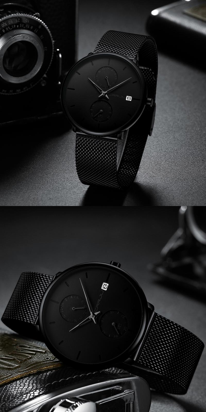 Product Introduction of Jam Tangan Pria CRRJU Casual Quartz Analog Mewah Anti Air + Strap Mesh Stainless Steel Jam Tangan Cowok 2265 Watch 39
