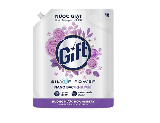   Mẫu mới Chính hãng  Nước Giặt Gift Hương Nước Hoa Ambery Túi 3.6kg - Làm Sạch Liquid Rose nuoc  xavai 