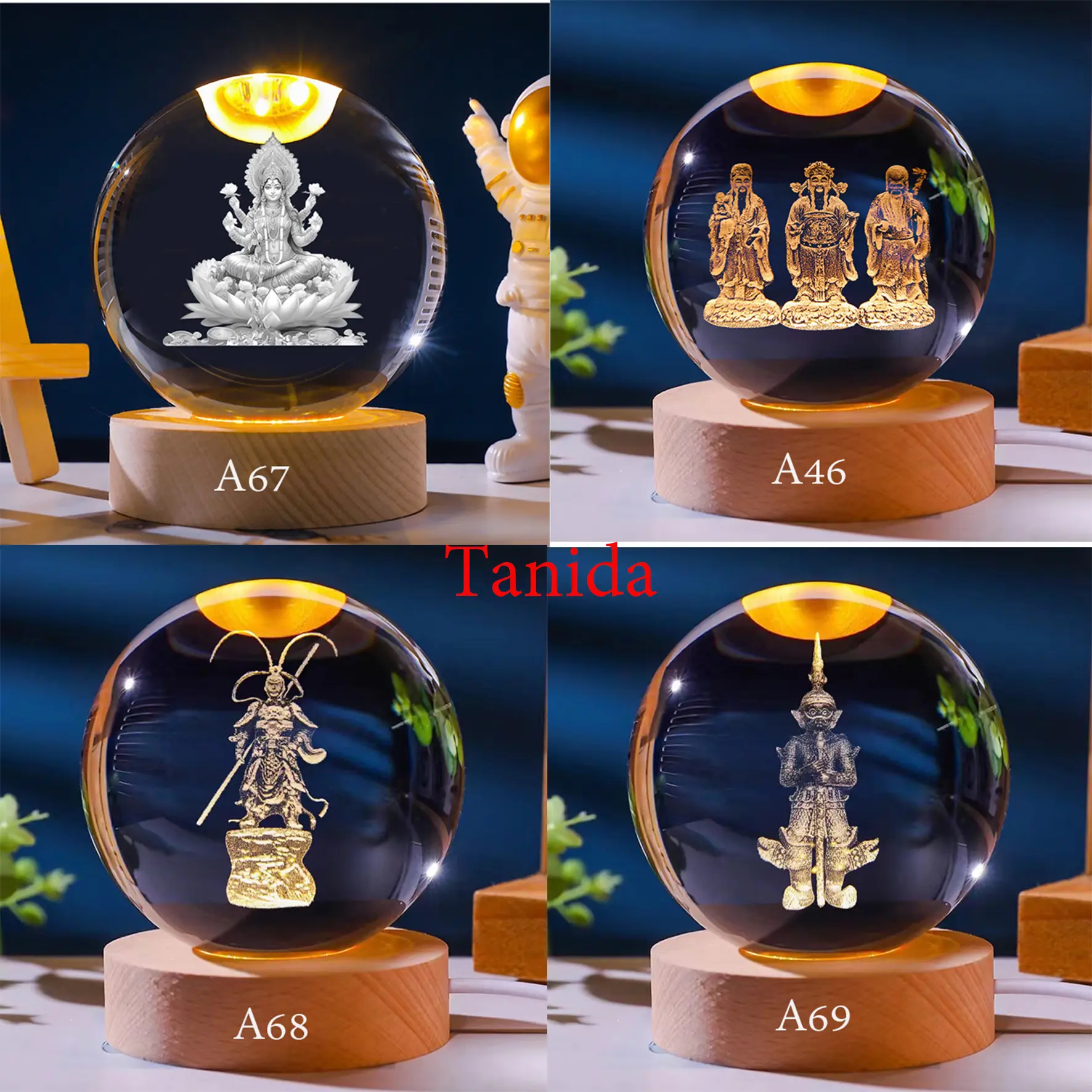 ของขวัญ ลูกแก้ว โคมไฟ 6cm8cm 3D LED + USB. #ลูกแก้วคริสตัล #ของขวัญวาเลนไทน์