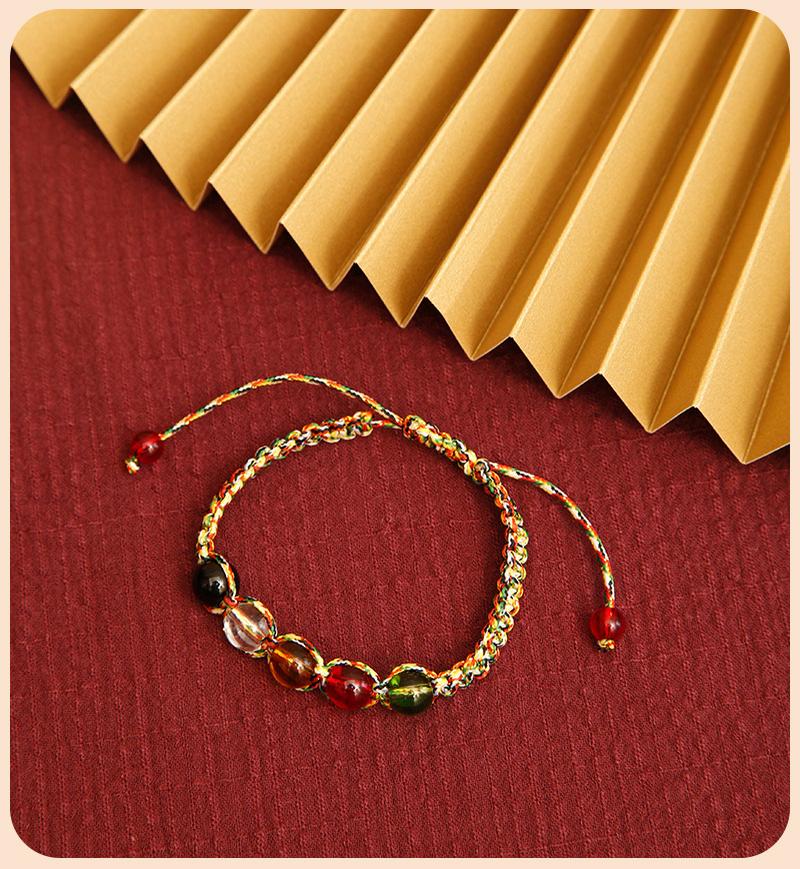 Product Introduction of 5 elements bracelet 2025,Hand woven, five element bead bracelet, unisex, small gift hand rope for transportation 8
