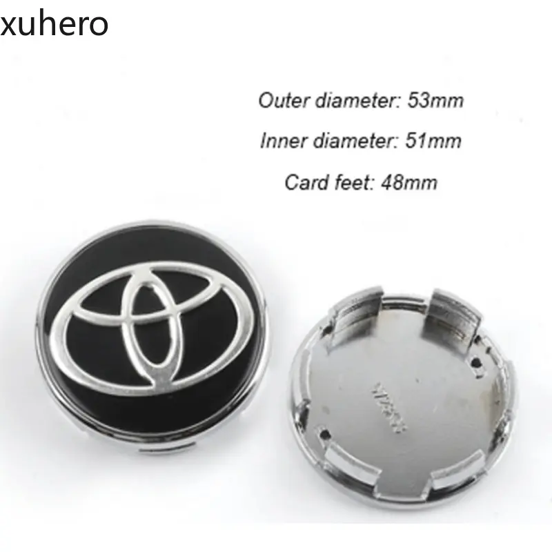 4 pieces of 53mm car wheel covers suitable for Toyota 2020-2021 Vios/ New Yaris L/ Wigo Original wheel