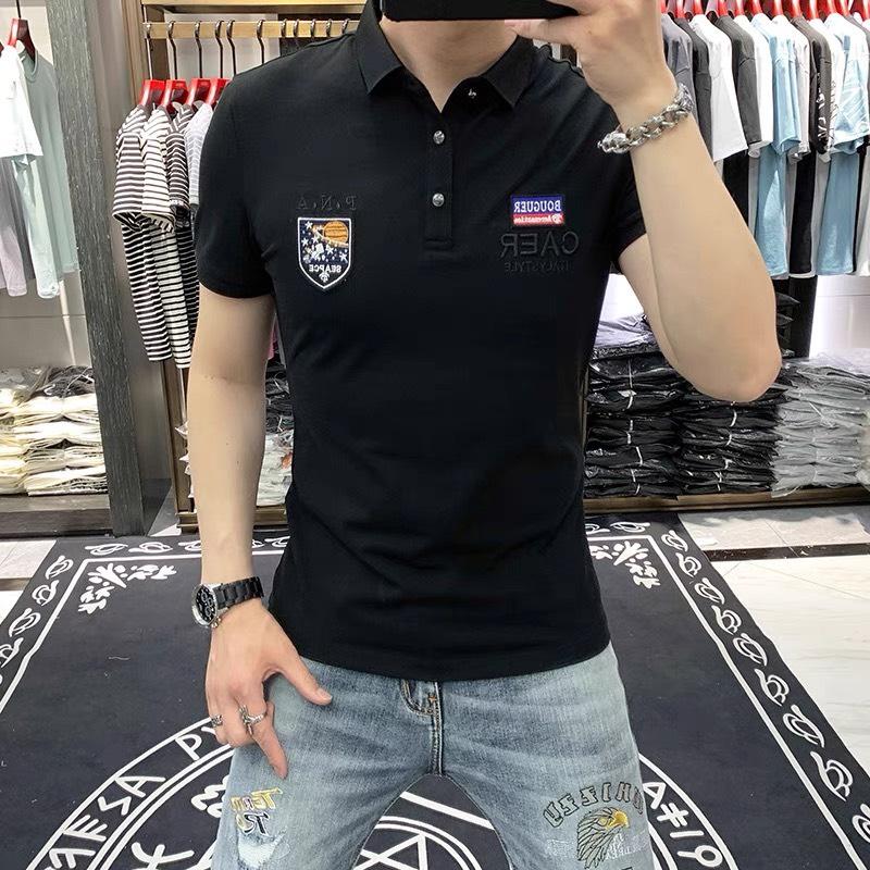  Áo Thun Nam Thêu Áo polo Cổ bẻ Tay Ngắn Đen Trắng Vàng Mẫu mới Sang Trọng Lịch lãm PAN Menswear Top X2 Có Cổ Shirt Ngắn Tay Jean 