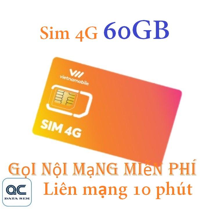 Sim 4G Vietnamobile Mỗi ngày 2GB nội mạng miễn phí 10 phút liên mạng 0d