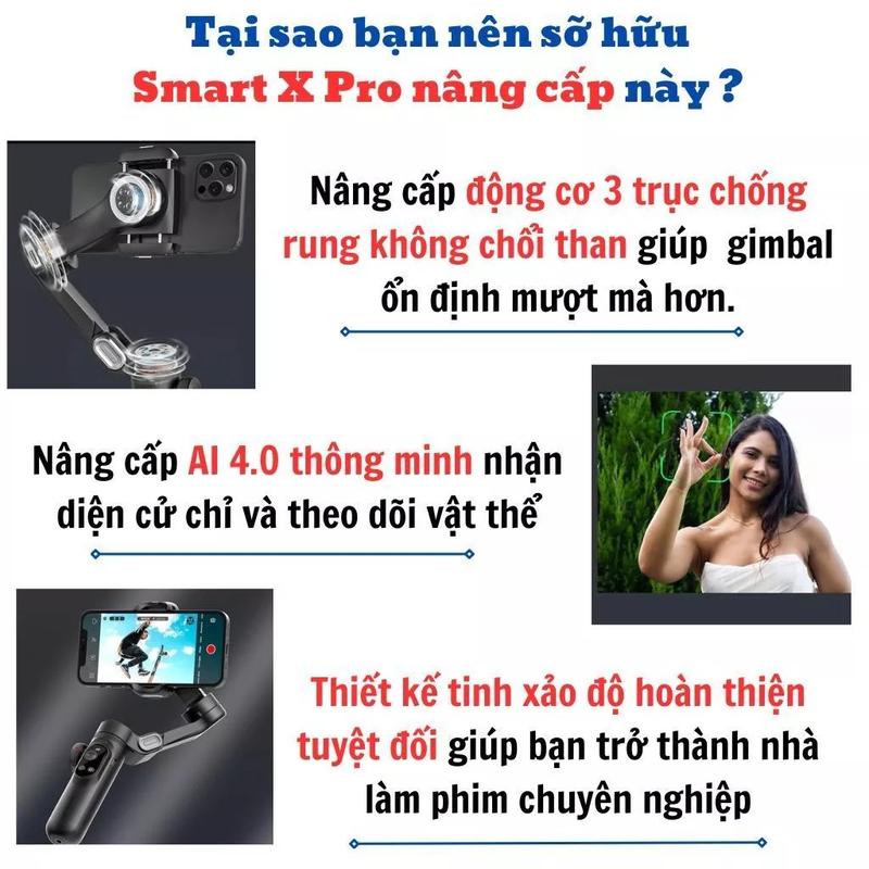 Product Introduction of AOCHUAN Gimbal Smart X Pro Gậy chống rung điện thoại tích hợp sạc dự phòng không dây, đèn led và pin dung lượng cao 1