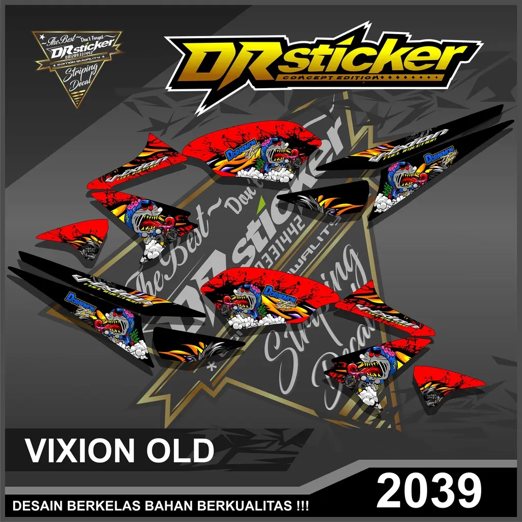 2039 Striping Variasi List Vixion Old - Striping Vixion Old Desain  Zombie Doraemon