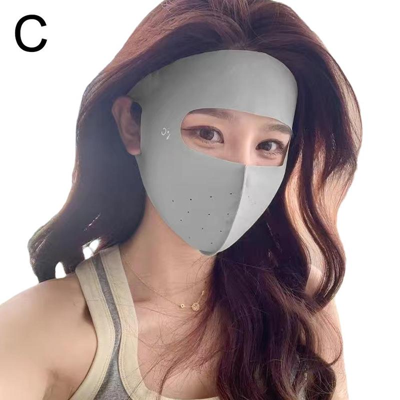 Product Introduction of 1pc Summer Ice Silk Sunscreen Mask Full Face Sun Protection Mask Forehead Facial Gini Thin Section Breathable Anti Ultraviolet Mask 31