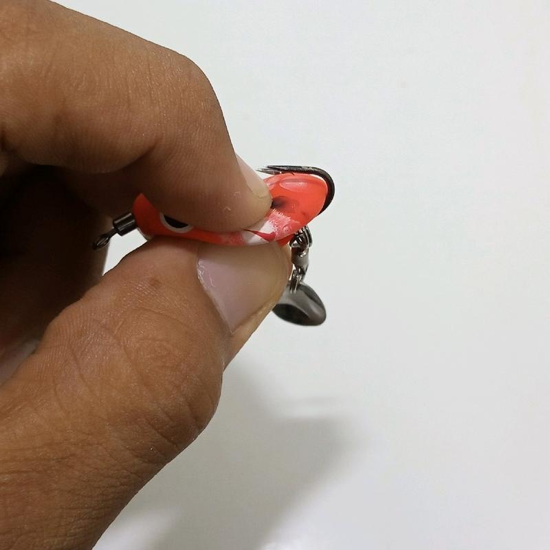 Soft Frog umpan casting 3cm dobel hook cor bulat 6