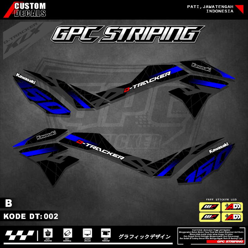 STICKER MOTOR KEREN STRIPING KAWASAKI DTRACKER150 SE Variasi Original-Sticker Variasi Kawasaki DTracker 002 6