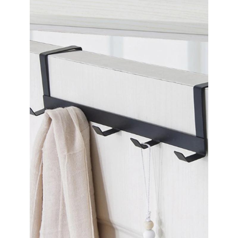 Product Introduction of No Punching 5 Hooks Door Rear Hook Wrought Iron Clothes Bag Hanger Hat Sundries Storage Rack Hanger Home Bathroom Organizer 12