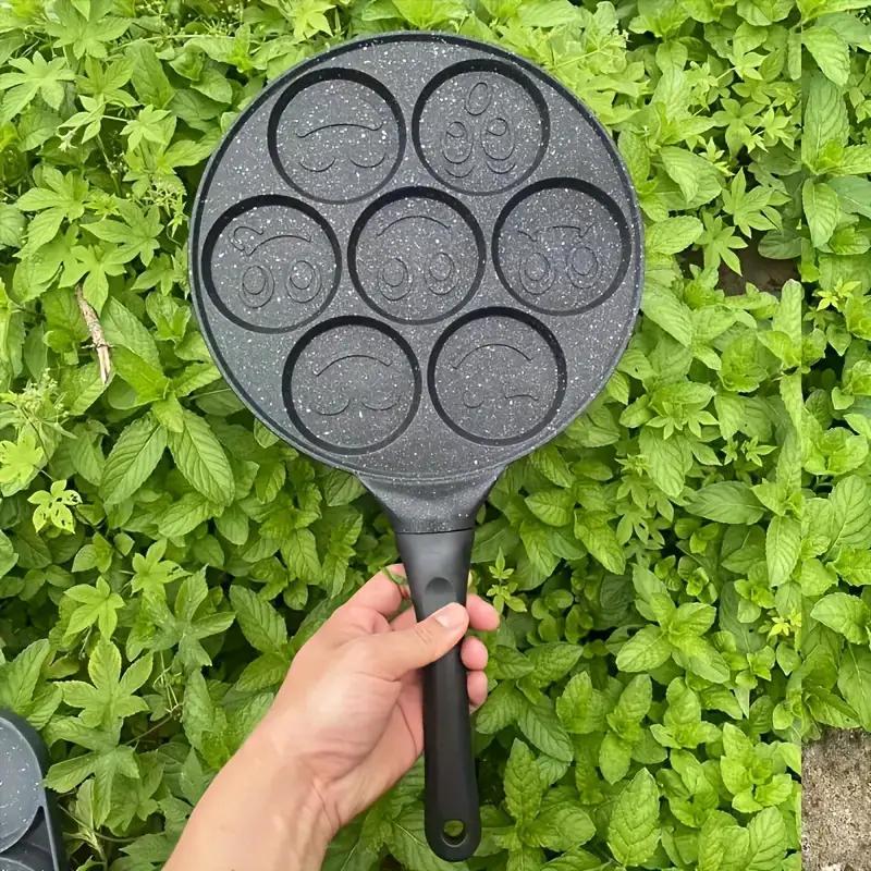 7 Hole Pancake Pan, Non Stick Pancake Pan with Handle, Creative Breakfast Cookware for Home Kitchen, Crepe Maker Pan 9