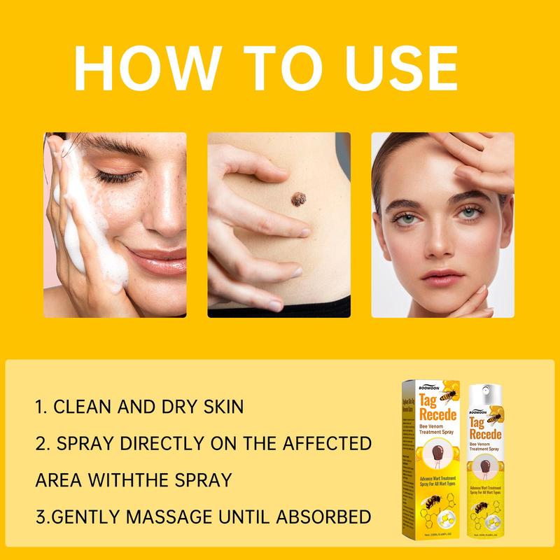Product Introduction of Bee Venom Wart Cleansing Spray, 1 Piece Wart Care Spray, Skin Care Product for Improving Skin Granular Nevi, Smoothing Skin Warts, Suitable for Men and Women 5