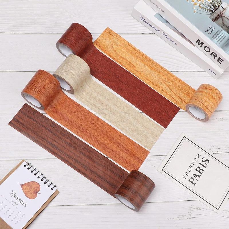 Product Introduction of 1Roll 5M Realistic Wood Grain Repair Adhensive Duct Tape Floor Furniture Renovation Skirting Line Sticker Home Decoration 19