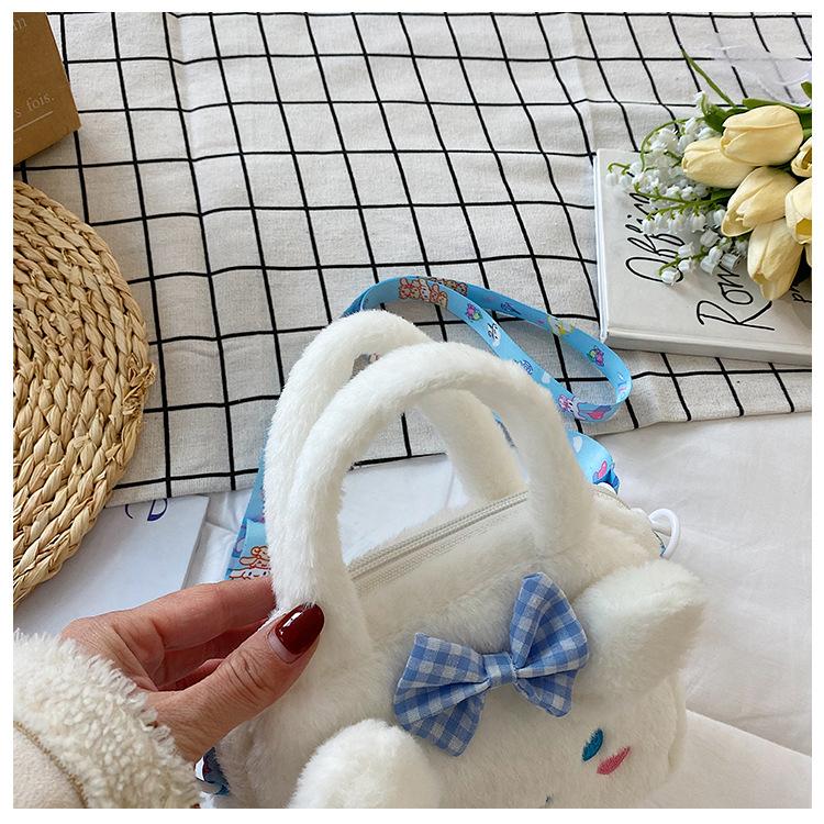 Product Introduction of Kawaii Sanrio Plush Bag Cute Cinnamoroll Bag My Melody Handbag Kuromi Plushie Backpack Hello Kitty Pom Pom Purin Women Kid Gift 6