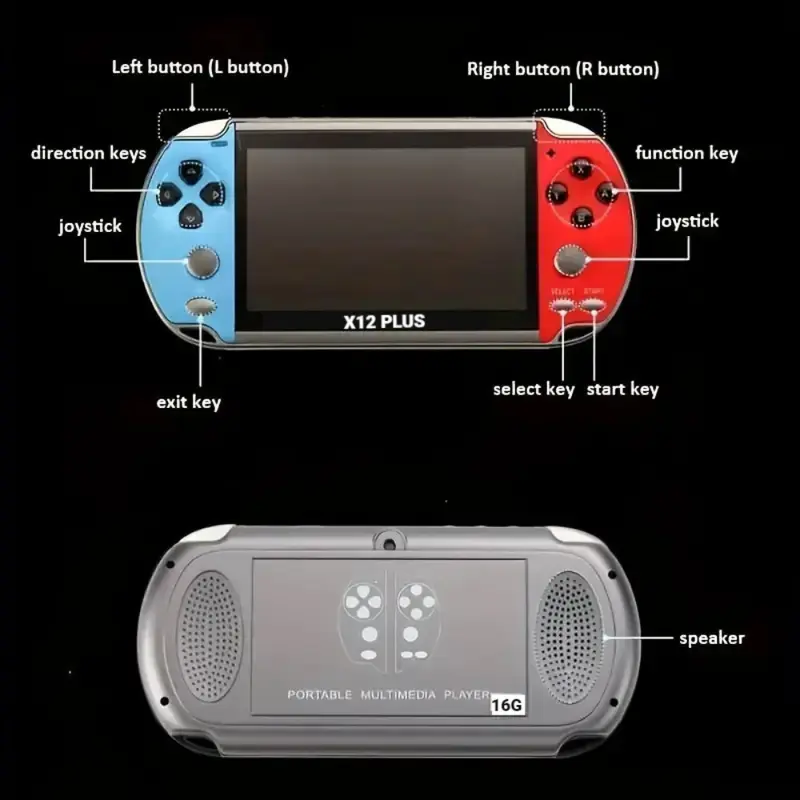 PSP X7 Handheld Game Screen Besar 4.3 Inch HD 8G Mp5 Musik Video Player X7 Handheld Gameboy Built-in Games Gratis 5