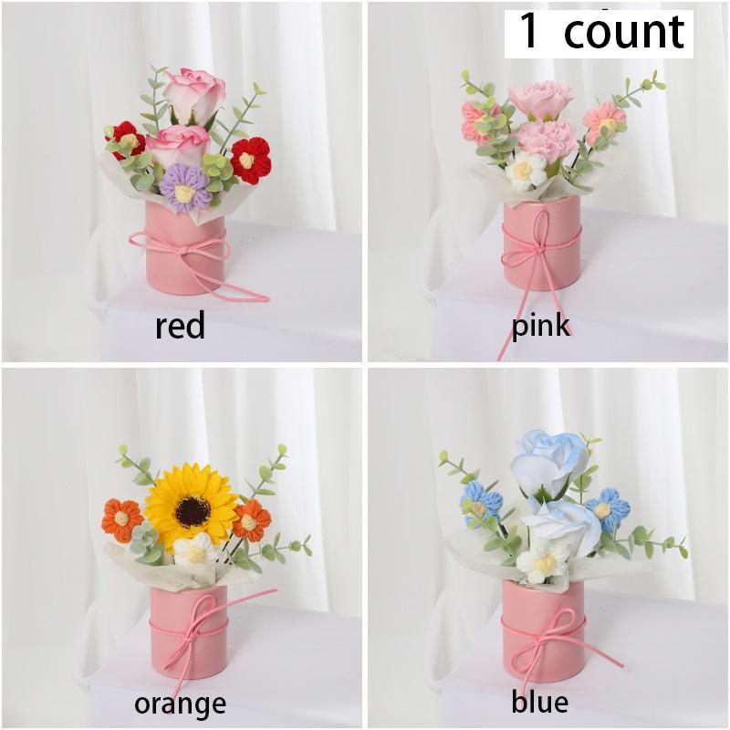 Artificial Flower Bouquet, 1 Count Faux Flower Bouquet with Gift Bag, Decoration Supplies for Home Living Room Bedroom 2