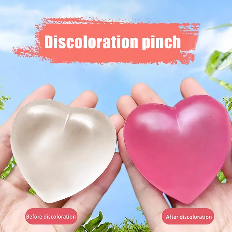 Đồ Chơi Bóp Hình Trái Tim, Mềm Mại, Thay Đổi Màu Sắc Khi Tiếp Xúc Với Ánh Sáng, Chống Căng Thẳng, Đồ Chơi Người Lớn, Đồ Chơi Véo, Chất Liệu Mềm TPR, Đồ Chơi Phục Hồi Chậm Giải Tỏa Căng Thẳng