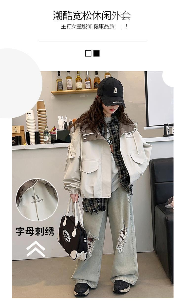 Product Introduction of Áo Khoác Trẻ Em, Thời Trang Và Thường Ngày, Dành Cho Bé Gái, Thích Hợp Cho Mùa Xuân Và Mùa Thu, Quần Áo, Thích Hợp Cho Trẻ Lớn Hơn, Áo Khoác Thời Trang Phong Cách Phương Tây, Áo Khoác Trẻ Em, Áo dễ phối đồ Mới 7
