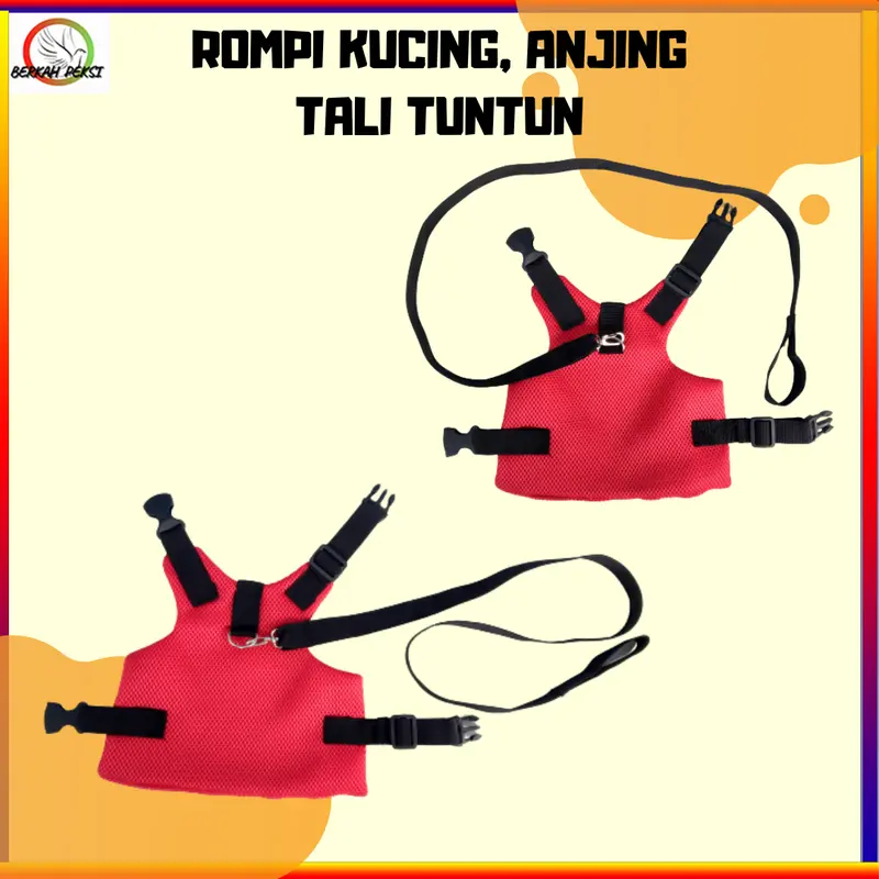 ROMPI TALI TUNTUN HEWAN PELIHARAAN UNTUK KUCING ANJING JALAN JALAN BAHAN NYAMAN 4