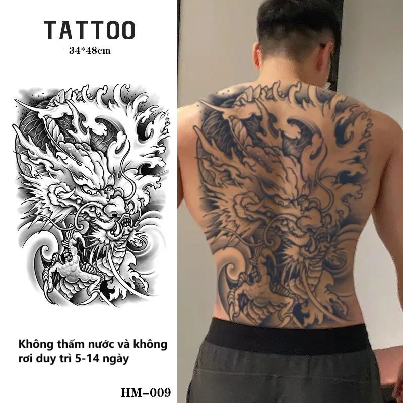 ZERO Magic Tattoo] 15-Day Full Back Tattoo, Waterproof, No Side