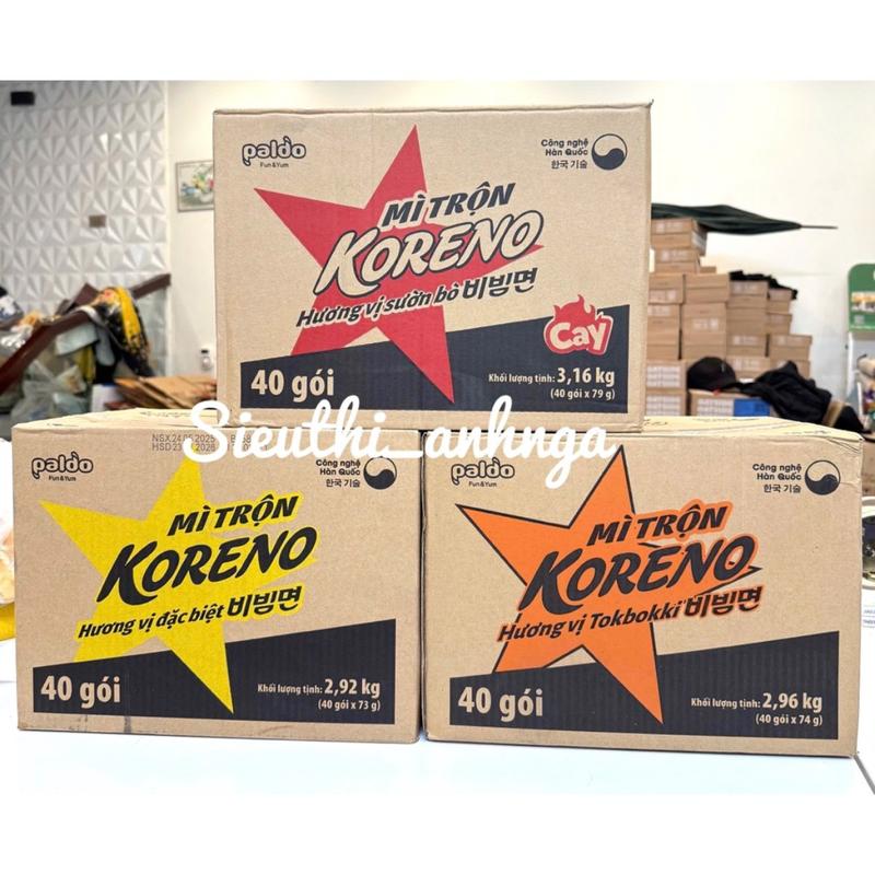 Thùng 40 Gói Mì Trộn Koreno Hương Vị Đặc Biệt 40 Gói x 73g