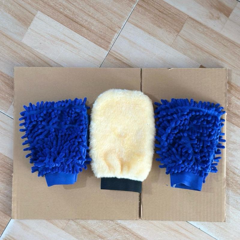  Combo 3 bao tay rửa xe gồm 2 xúc tua và 1 long cừu 