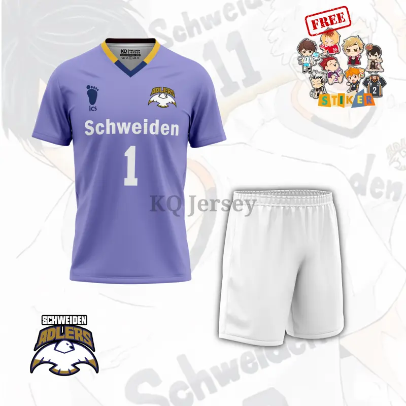 KQ Jersey Haikyuu Adlers Tim fullprint Anime Karasuno Desawa Anak custom Nama Punggung / Kaos Anime Haikyuu Karasuno Nekoma/ Sport 3