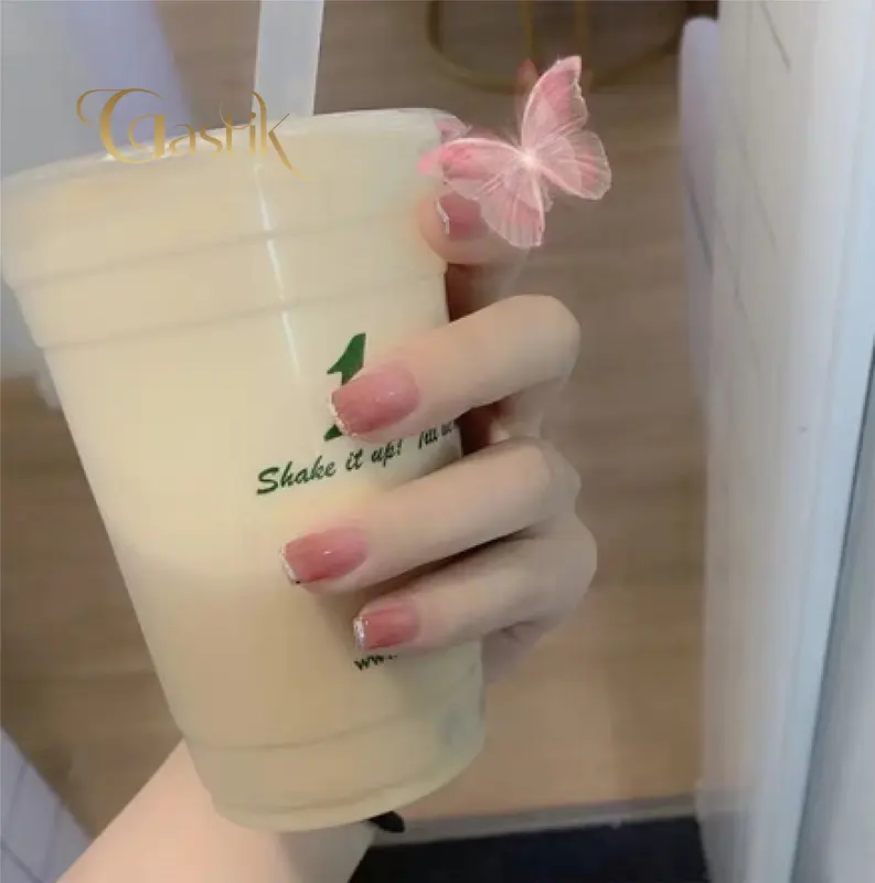 S-1172 Nude Peach Kuku Palsu / Fake Nail Free Lem Gel/Jelly dan Sticker Lucu 1