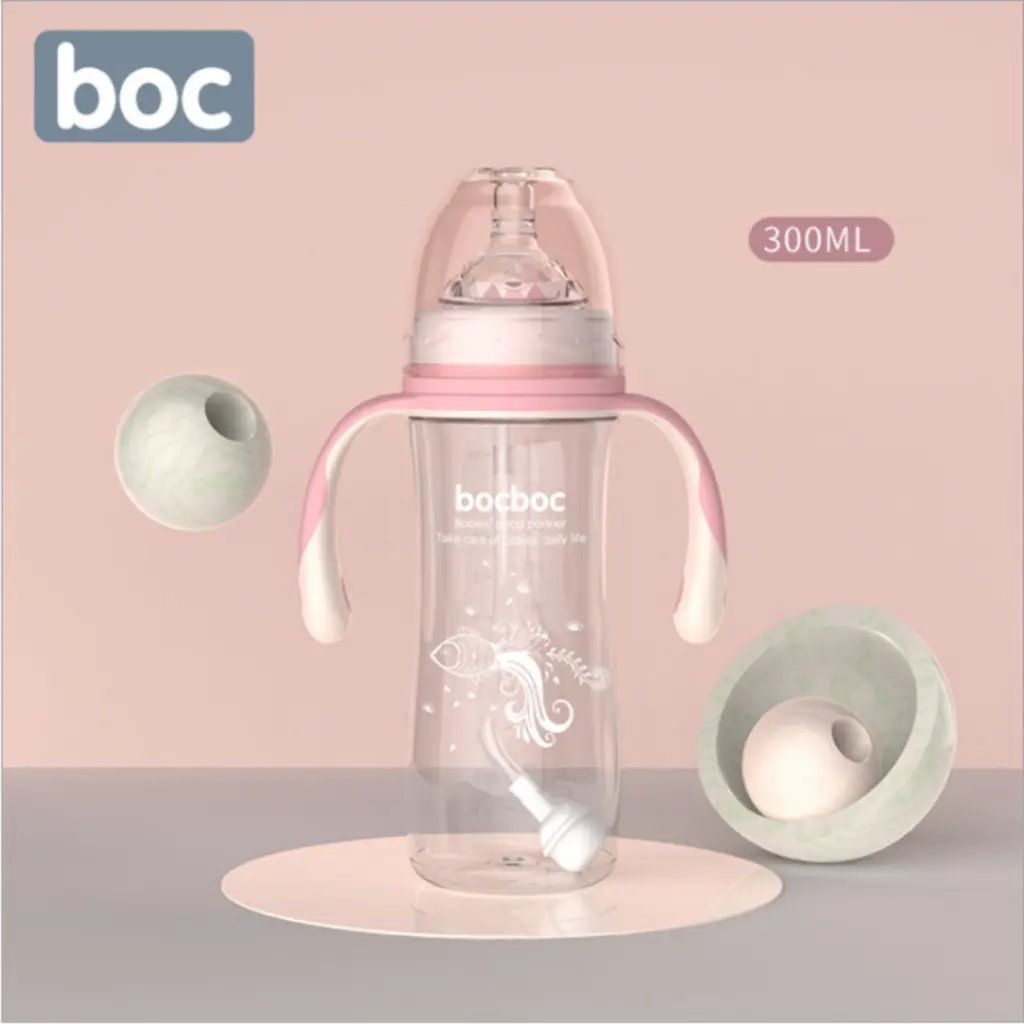 Thêm 1 n.úm-Bình sữa, Bình nước bocboc 3 trong 1 có tay cầm cho bé-dung tích 240ml-300ml