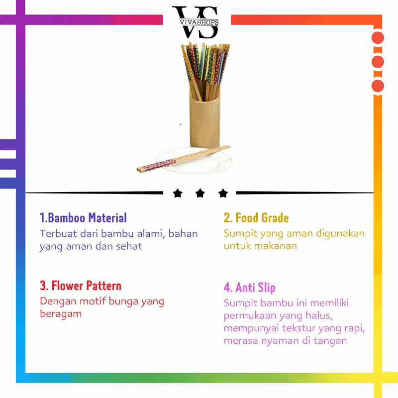 Sumpit Bambu Warna per pasang / Set Alat Makan Mie / SUMPIT Bamboo 24cm isi sepasang - SUMPIT MIE - SUMPIT WARNA / Sumpit bambu panjang 24cm / Sumpit Makan Bambu Set Chopstick Sepasang Sumpit Mie Korea Tahan Lama Lentur 1