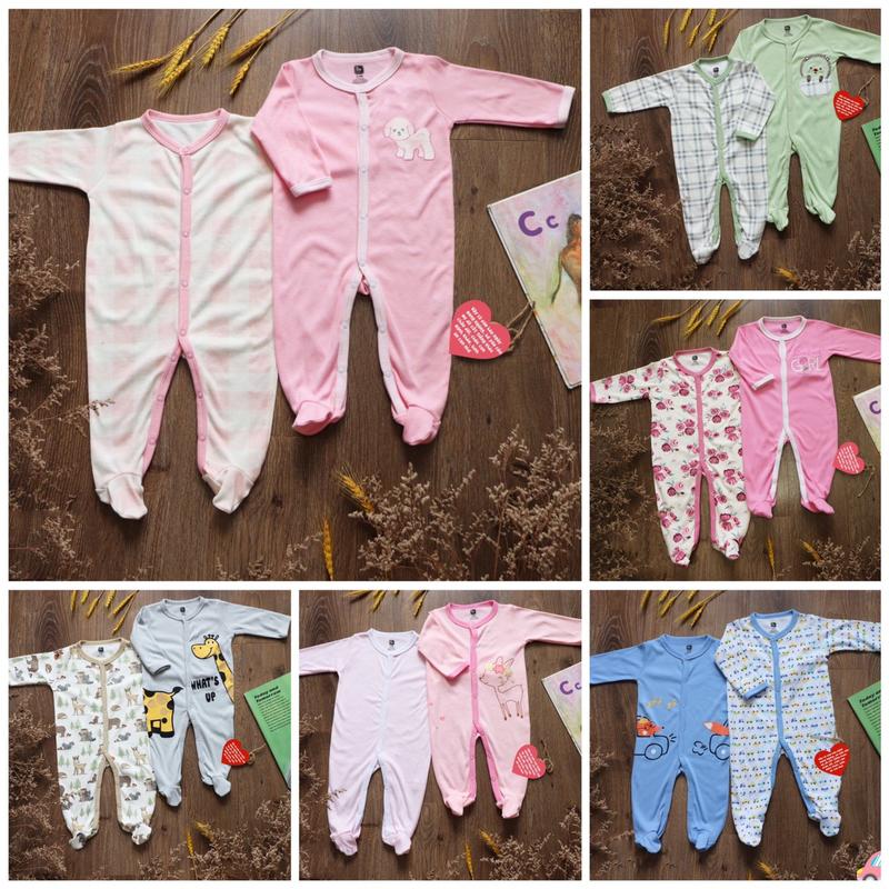 (XẢ LỖ) SET 2 Body Liền Tất Vớ Cho Bé Trai Bé Gái Sơ Sinh - 10Kg Hàng VN Xuất Mỹ Tặng Kèm Móc Siêu Đẹp