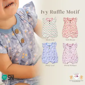 LIBBY RUFFLE JUMPER IVY EARTH COLOR SERIES BAJU ANAK JUMPER ROMPER SEGIEMPAT 0 - 2 TAHUN