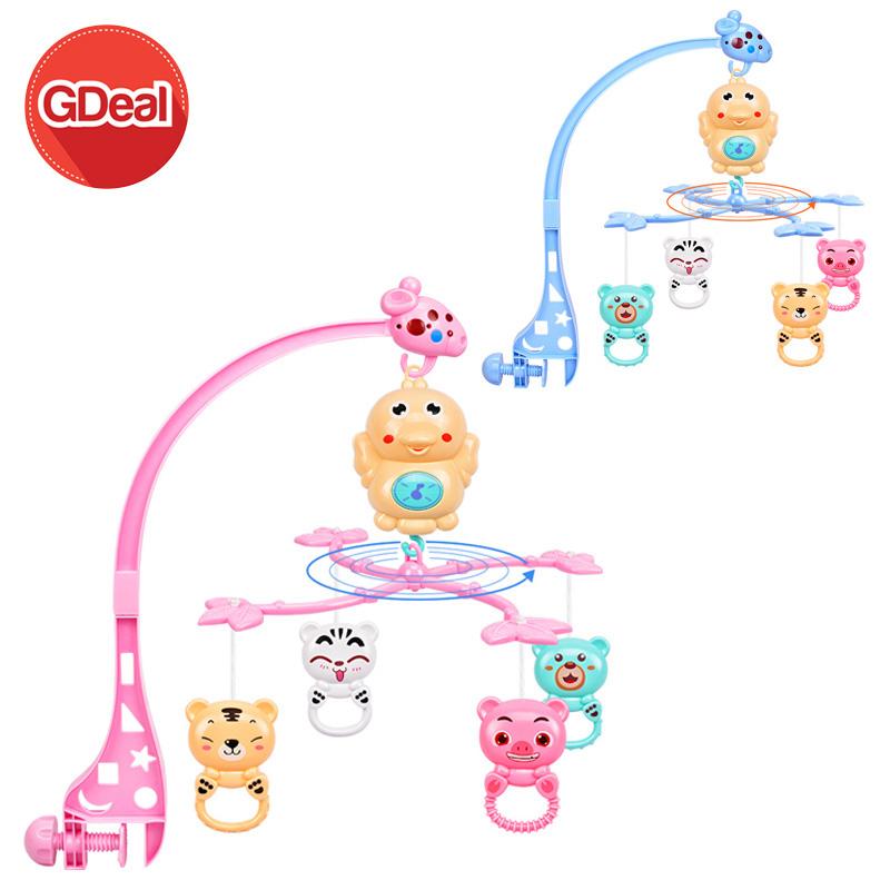GDeal Multifunctional Baby Bed Crib Stroller Cute Mobile Musical Educational Learning Hanging 360 Degree Rotating Bracket Rattle Toy Play Animal Cartoon Kids Sensory Touch Bayi