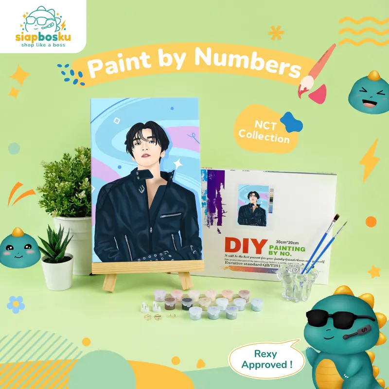 PAINT BY NUMBER 20x30 CM NCT COLLECTION KANVAS PAINTING KIT WITH FRAME SIAP LUKIS 0