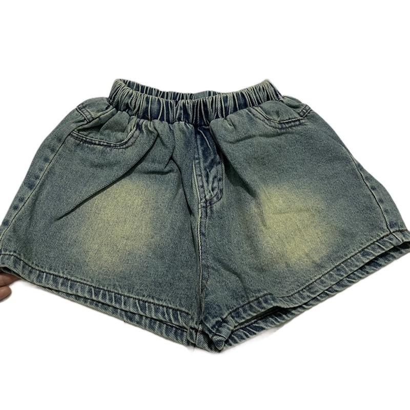 Quần jean đùi màu bụi cá tính hot trend cho bé gái 17-30kg 1
