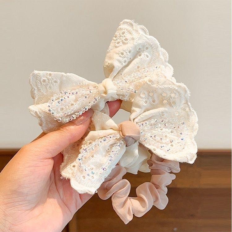 ￼Dây buộc tóc nơ ren cao cấp ruy băng dây cột tóc tiểu thư cho nữ và bé gái