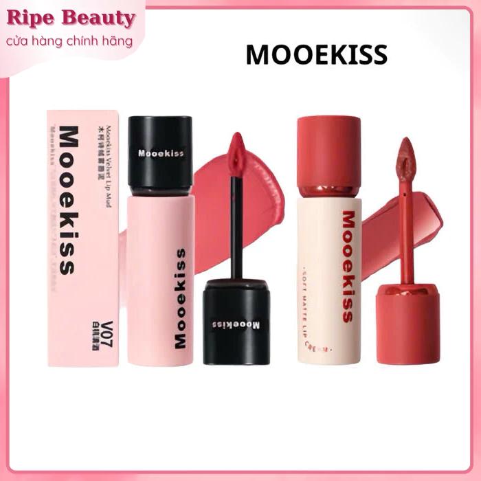 Son Kem Bùn Mooekiss Nhung Mờ Vỏ Hồng Đen Velvet Lip Mud Mịn Môi 3g