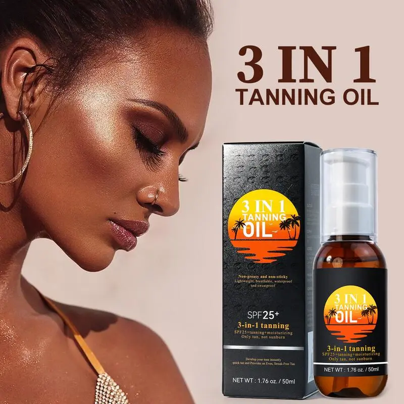 Body Quick Tanning Oil Create A Natural Summer Tan Bronzer In Sun-free Application Beach Lotion Sunless Tanning Oil 50ml