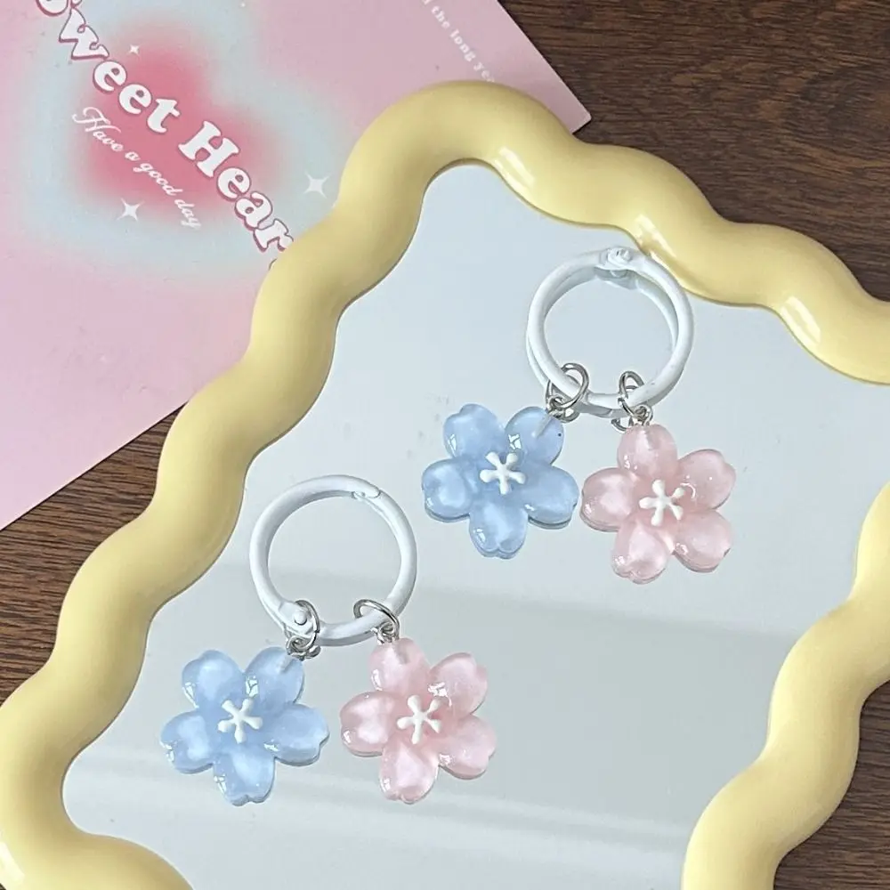 Fashion Simulated Sakura Key Chain Resin Flower Jelly Sakura Pendant Keyring Romantic Keyring Translucent Flower Doll Pendant Couple