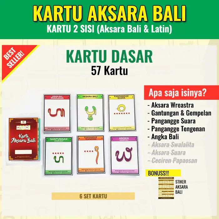 Flash Card Kartu Aksara Bali 3