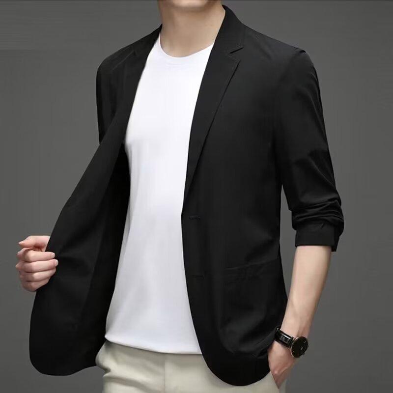 Product Introduction of 【M-4XL】Classic men Korean suit jacket lightweight thin style Ice Silk sunscreen fashion all-match casual shirt slim-fit cool suit cardigan men 2