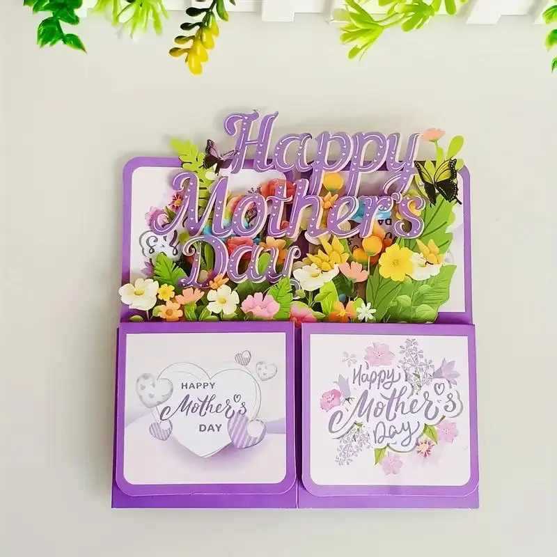 3D Pop Up Mother's Day Card with Envelope, Flower Design Greeting Card, Birthday Gift for Mom, Gift for Her, Mother's Day Gift 4