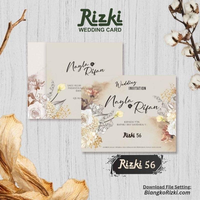 Undangan Pernikahan RIZKI 56 Elegan Modern Paket Lengkap 100 PCS Gratis Label & Plastik - JanjiKita | Default
