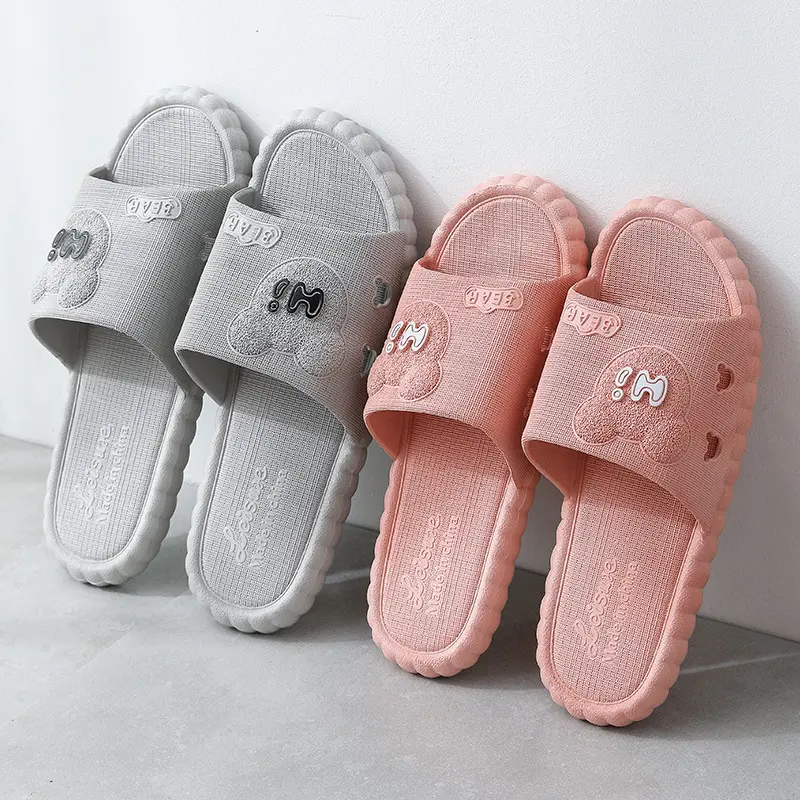 Dép Nam Nữ Đi Trong Nhà Hi Bear Chống Trơn Trượt(Mã 998) Slipper Len（miễn phí vận chuyển）