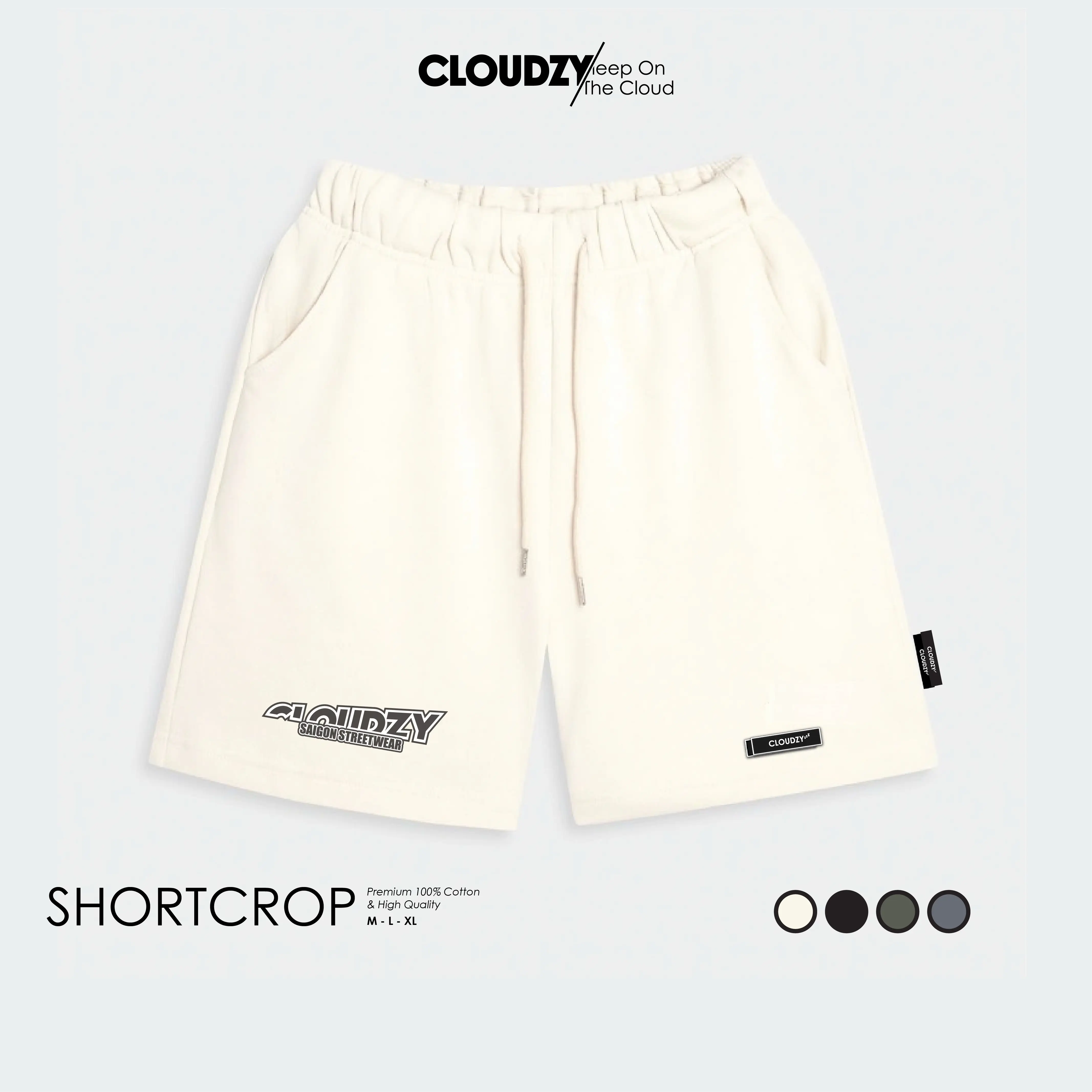 Quần ngố nam nữ nỉ cotton mềm mịn unisex thể thao cao cấp ống rộng bigsize mặc nhà ngủ thời trang CLOUDZY SHORTCROP Menswear Thun Quần Lửng